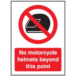 No Motorcycle Helmets Beyond this Point - Window Sticker