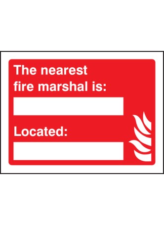 The Nearest Fire Marshal Is (Space for Details)