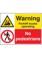 Warning - Forklift Trucks Operating - No Pedestrians