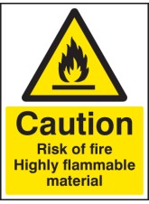 Caution - Risk of Fire - Highly Flammable Material