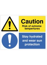 Caution - Risk of Extreme Heat - Keep Hydrated and Wear Sun Protection