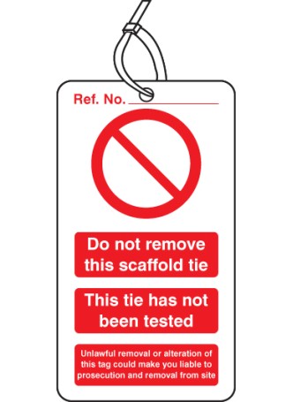 Scaffold Tie Do Not Remove - Double Sided Tags (Pack of 10)