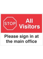 Stop - All Visitors - Please Sign in at the Main office