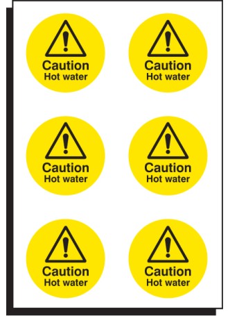 Caution - Hot Water Labels