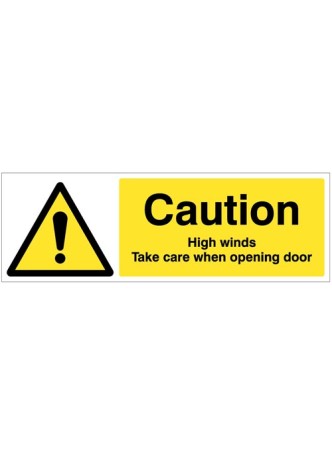 Caution - High Winds Take Care when Opening Door