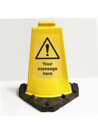 Your Message Here - Double Sided Yellow Cone