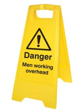 Danger - Men Working Overhead - Self Standing Folding Sign
