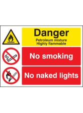 Petroleum Mixture - Highly Flammable - No Smoking - No Naked Lights