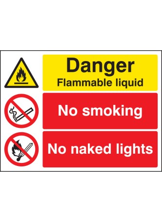 Danger - Flammable Liquid - No Smoking - No Naked Lights