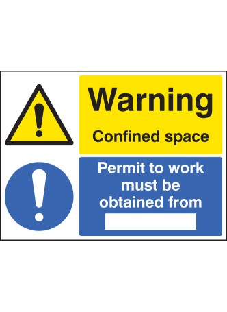 Warning - Confined Space - Permit to Work Must be Obtained