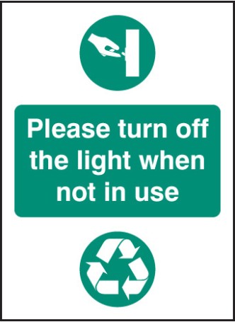 Please Turn Off Light When Not in Use