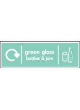 Green Glass Bottles & Jars - WRAP Recycling Sign